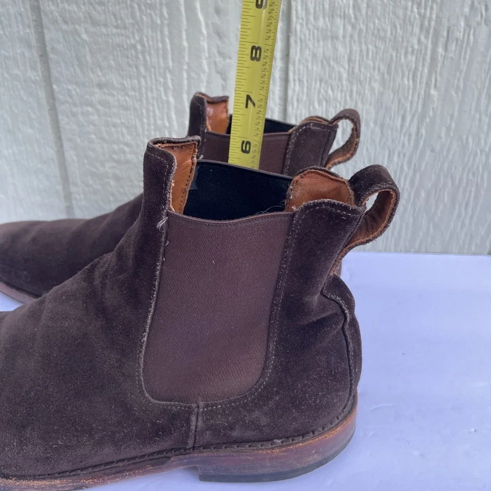 Allen Edmonds Liverpool Chelsea Dress Boot Mens 9.5 E 7525 Brown Suede‎ Leather